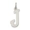 Sterling Silver Medium Script Initial Letter J Charm Jewerly 18mm x 8mm